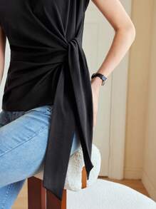 MOTF PREMIUM 打結側邊蝙蝠袖T恤