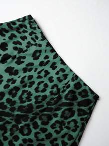 SHEIN LUNE Leopard Print Long Skirt For Spring & Summer Maxi Women Outfit - Green - View 4