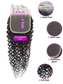 4pcs/Pack+4*1pc Bundle+8-30inch+Long Hair+Kinky Curly+Real Hair Braiding Weft - Natural Black - View 6