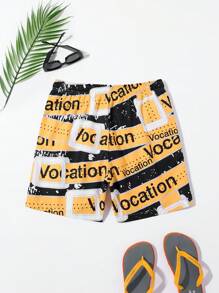 Manfinity KASUA Men's Front Tie Waistband All Over Printed Beach Pants, Casual Vacation Wear - Multicolor - View 2