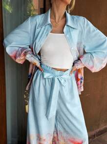 SHEIN VCAY 女性度假襯衫 - 藍色 - 查看 6