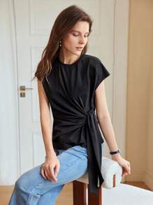 MOTF PREMIUM 打結側邊蝙蝠袖T恤