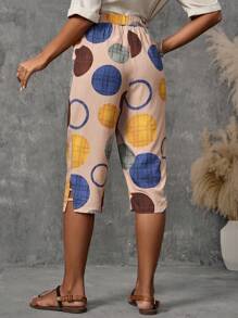 EMERY ROSE Polka Dot Print Slant Pocket Pants For Summer - Multicolor - View 2