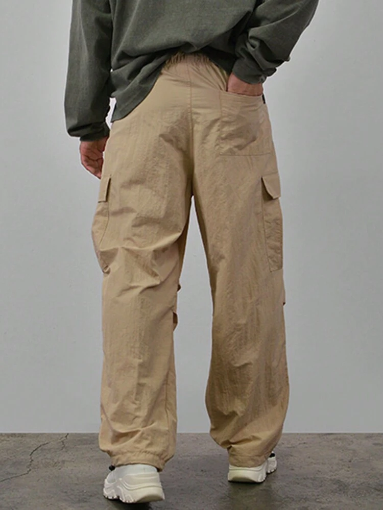 Men's Four-Season Solid Color Wide Pocket Pants Back To School Men Joggers