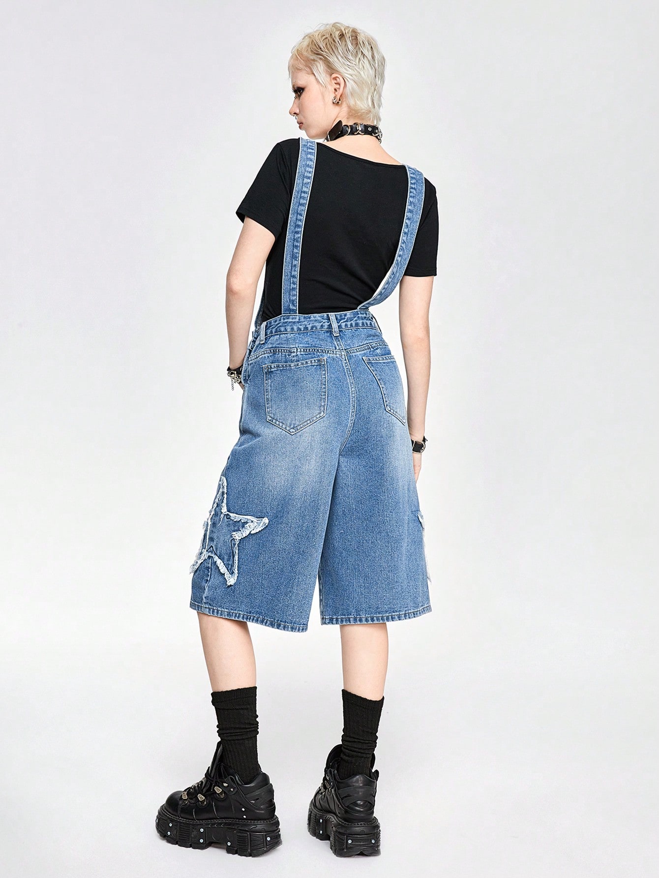 サロペット・オーバーオール・オールインワン MEDI GRUNGE DENIM WIDE ROMPERS サロペット・オーバーオール・オールインワン MEDI GRUNGE DENIM