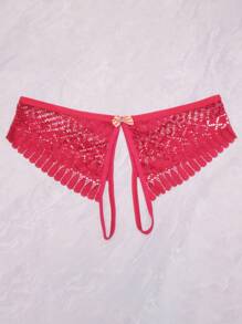 Lace Sexy Open Crotch Women's Panties ,3 Pcs - Multicolor - View 5