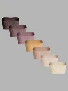 7pcs Seamless Hollow Out Strapless Bra Set, Casual Series - Multicolor - View 5