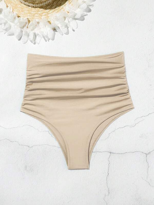 SHEIN Swim Bikini de pantalón alto acanalado de verano