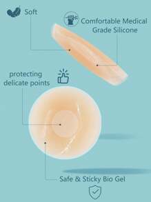 72pcs Ultra-Thin Disposable Concealing Nipple Cover Boob Pads Set, Both For Men And Women - Apricot - View 5