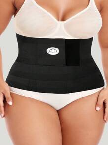 Women's Plus Size Solid Color Waist Cincher (1pc) - Black - View 7