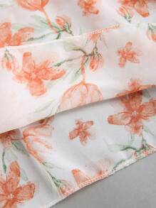 SHEIN Unity 夏季花卉印花褶皺胸圍無肩帶上衣