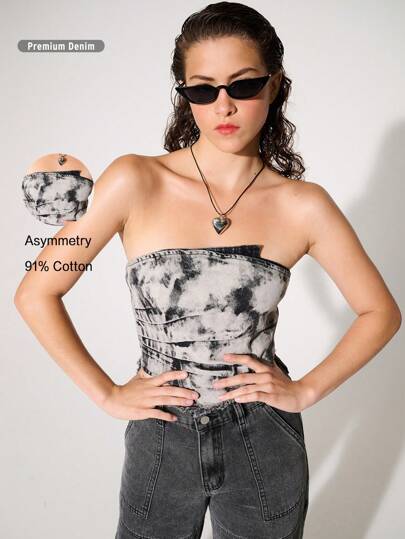 Premium 91% Cotton Tie Dye Corset Top