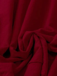 Linhara Plus Solid Plicated Sleeveless Dress For Summer - Burgundy - View 3