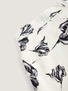 Modelyn Women's Elegant Flower Printed Skirt, Summer - White - View 3