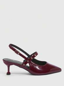 CUCCOO BIZCHIC Woman Shoes Fashionable Wine Red Kitten Heel Pumps For Spring And Summer Vacation Shoes Summer Elegant Heels - Burgundy - View 3