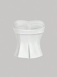 SHEIN MOD Áo sơ mi cổ nơ trắng, áo eo, áo đi biển, áo mùa hè, áo sơ mi nữ thường ngày, áo dễ thương, áo, áo nơ, áo bustier, áo mùa thu, áo crop trắng, áo ăn trưa, áo, áo lộn ngược, áo thường ngày, quần áo nữ công sở, trang phục trở lại trường, trang phục giáo viên, áo đồng quê, áo cổ điển, áo cài nút - Màu be - Xem 2