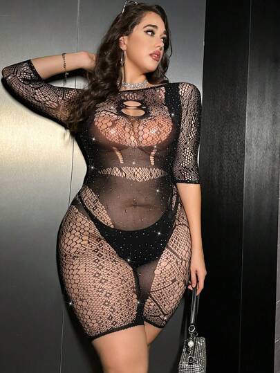 Women's Sexy Rhinestone Bodysuit