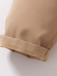 2 件套幼儿波尔卡圆点长袖领结衬衫搭配工装裤，绅士装，适合日常休闲装、表演装、派对装、万圣节装、圣诞节装、宝宝的第一个母亲节装、家庭装