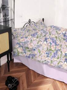 Fairycore Fresh Blue Flower Printed Bedding Set, 3pcs - Multicolor - View 5