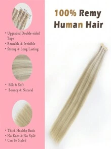 20 pcs 50 g P18/613# Warna Rambut Lurus Tempel Ekstensi Rambut Manusia 100% Remy untuk Salon Halus Tanpa Sambungan Tak Terlihat untuk Rambut Tipis Wanita Tampilan Alami Kualitas Terbaik Kostum Halloween - S18/613 - View 2