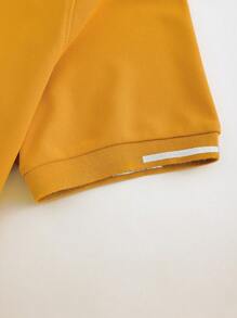 Manfinity Homme Camisa polo de manga corta casual con bloques de color para hombre para el verano y uso diario, camisa polo de hombre con botones, polo amarillo para hombre, camisa polo de hombre con botones, polo amarillo, camisas polo casuales para hombre, ropa de hombre amarilla, camisa de golf para hombre, camisa amarilla de hombre - Amarillo - Ver 7