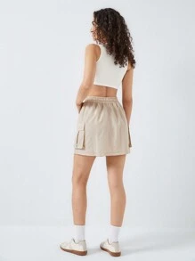 RueChic Beige Cargo Skirt With Pocket Details - Beige - View 2