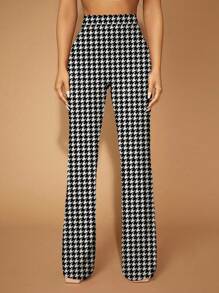 SHEIN SXY Commute Minimalist Office Old Money Simple Sexy And Elegant Black And White Polka Dot Women's Pants - Multicolor - View 3