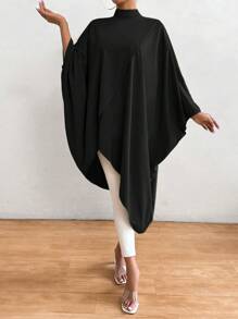 RosyDaze Áo sơ mi nữ đơn giản mặc hàng ngày màu trơn có họa tiết hoa ngẫu nhiên - màu đen - Xem 4