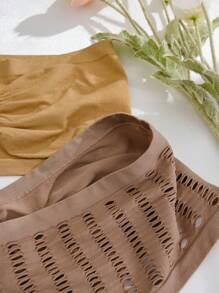 7pcs Seamless Hollow Out Strapless Bra Set, Casual Series - Multicolor - View 3