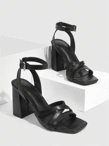 CUCCOO BIZCHIC Woman Shoes Fashionable Classic Comfortable Ankle Strap High Heel Sandals In Black For Spring And Summer Spring Shoes Spring Break Easter - Black - View 1