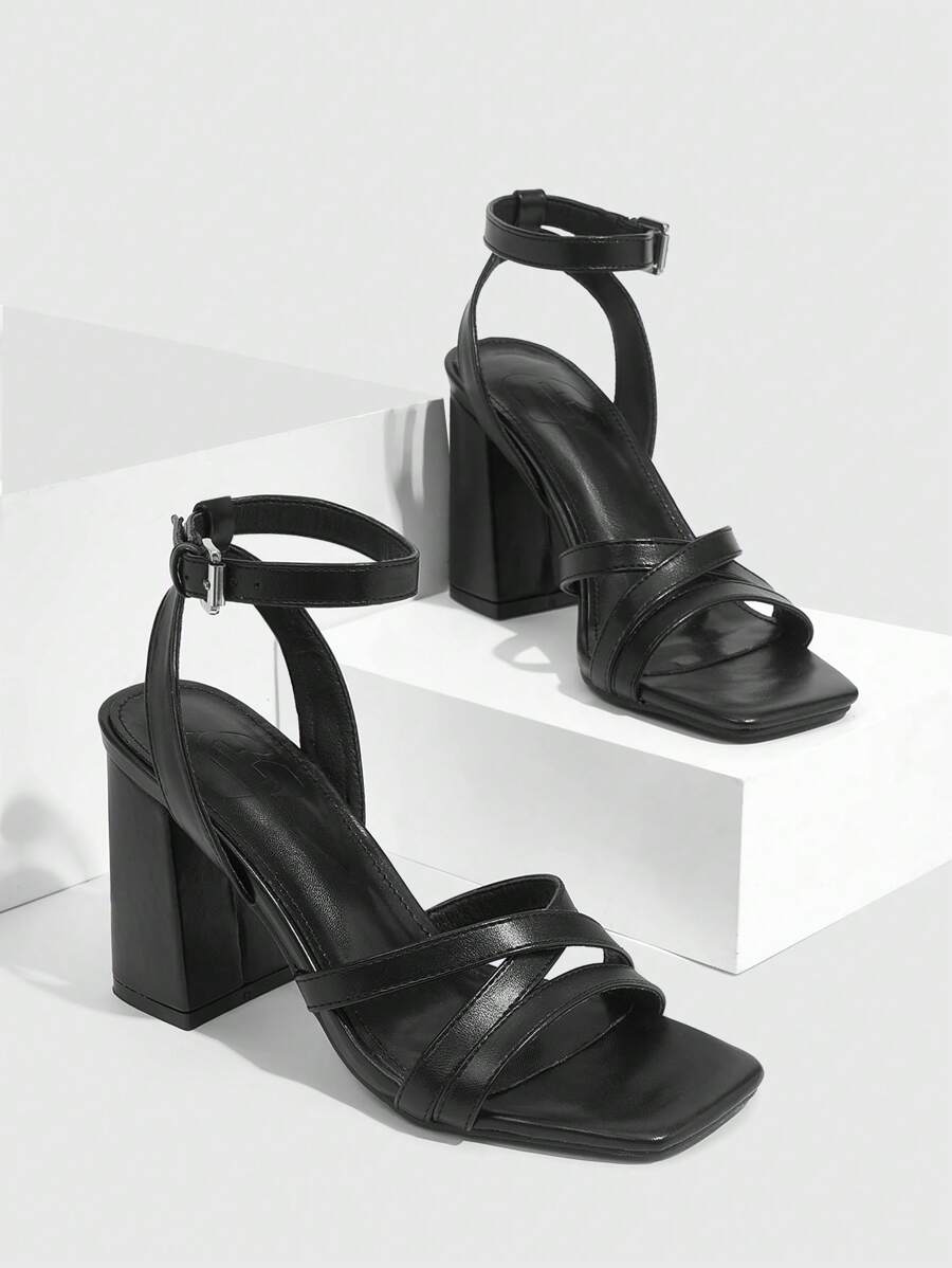 CUCCOO BIZCHIC Woman Shoes Fashionable Classic Comfortable Ankle Strap High Heel Sandals In Black For Spring And Summer Spring Shoes Spring Break Easter - Black - View 1