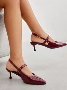 CUCCOO BIZCHIC Woman Shoes Fashionable Wine Red Kitten Heel Pumps For Spring And Summer Vacation Shoes Summer Elegant Heels - Burgundy - View 6