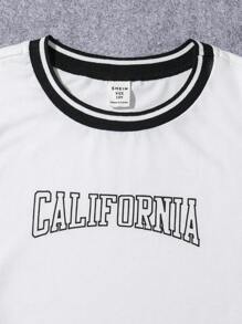 Ensemble de t-shirt à manches courtes et de shorts imprimés décontracté et ample pour garçon préadolescent - Blanc - Voir 4