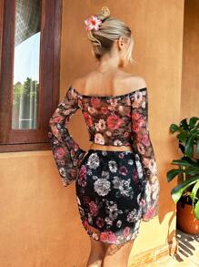 SHEIN VCAY Women's 2pcs Vacation Outfit Set - Black - View 4