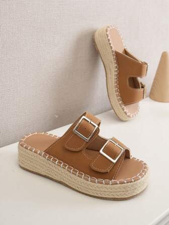 1pair Lightweight Thick-Soled Fashionable Girls' Slippers Suitable For Summer
