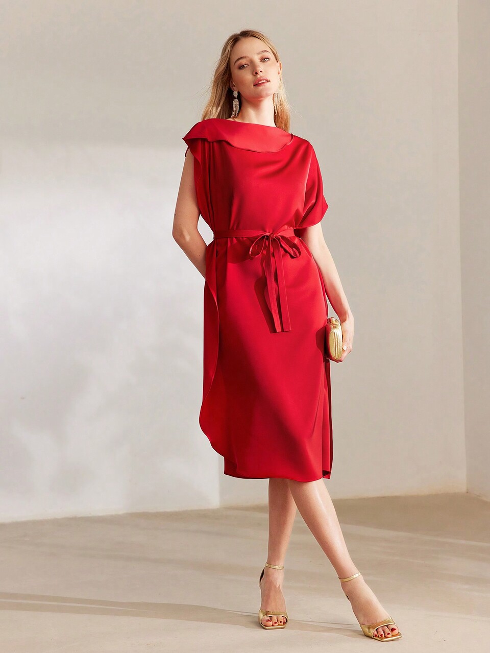 MOTF BATWING SLEEVE FLOWY DRESS