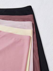 Snug Zone 5pcs Plus Size Seamless Solid Color Boxer Briefs - Multicolor - View 4