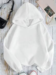 Teen Girls Floral & Letter Graphic Drop Shoulder Sweatshirt - White - View 4