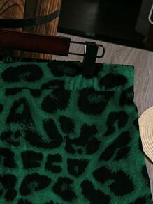 EMERY ROSE Plus Size Loose Leopard Print Vintage Wide Leg Casual Pants Fall Cloth For Women