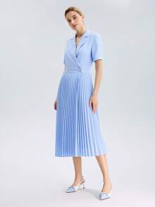 MOTF PREMIUM 尖头拼色细高跟鞋女鞋万圣节圣诞节秋季 - 藍色 - 查看 9