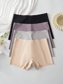 SHEIN Conjunto de 4 piezas de braguitas sencillas y lisas para mujeres (corte hipster) sin costuras - Multicolor - Ver 4