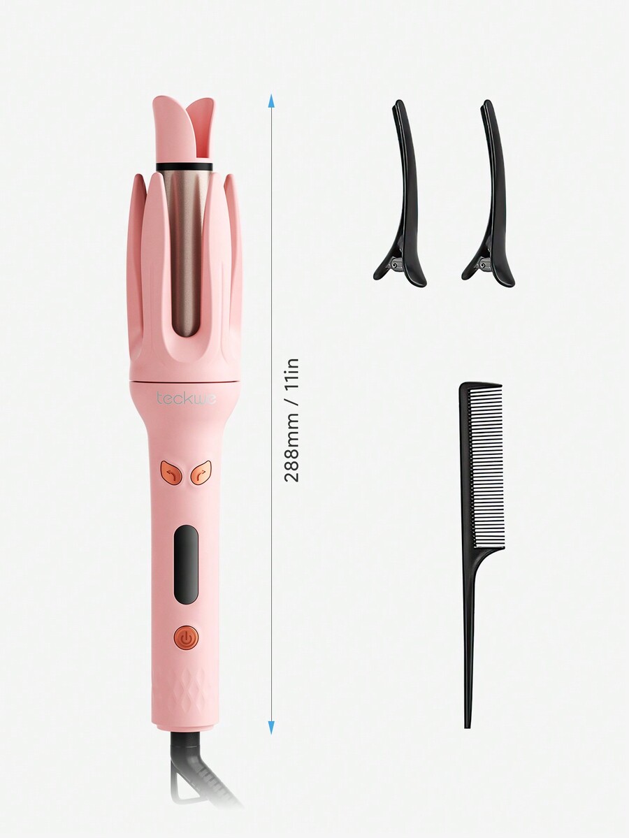 Teckwe Automatic Curling Iron, Hair Curler Wand Rotating, 4 Adjustable