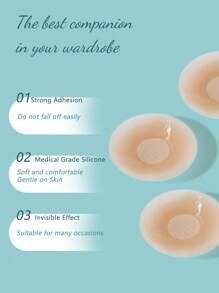 72pcs Ultra-Thin Disposable Concealing Nipple Cover Boob Pads Set, Both For Men And Women - Apricot - View 2