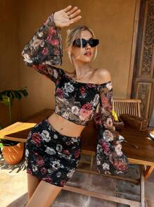 SHEIN VCAY Women's 2pcs Vacation Outfit Set - Black - View 6