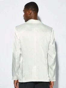 Manfinity VCAY 1 Stück Herren Sommer Prachtvoll Gewebter Business Lässig Hochzeit Party Oversized Halloween Blazer, für Herbst und Winter