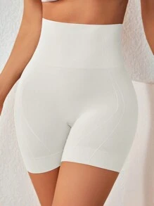 Women's Seamless High-Waisted Tummy Control Butt Lifter Underwear, Breathable Safety Panties, Shapewear Brief (1pc) - White - View 3