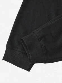 EURMUSE 2pcs/Set Men's Letter Printed Hoodie And Sweatpants Set - Dark Grey - View 5