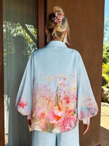 SHEIN VCAY 女性度假襯衫 - 藍色 - 查看 4