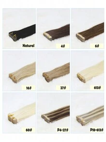 20入組50克P4/27#色直髮捲專用膠帶縫附膜100％人髮擴展，適用於沙龍，適用於薄髮女性，天然外觀，極致優質，無縫隱形 - SP4/27 - 查看 6