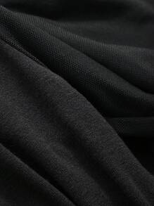 DAZY Camiseta sólida de manga abullonada - Negro - Ver 3